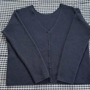 Sezane La Maille Cashmere/Wool V Neck Cardigan Sweater